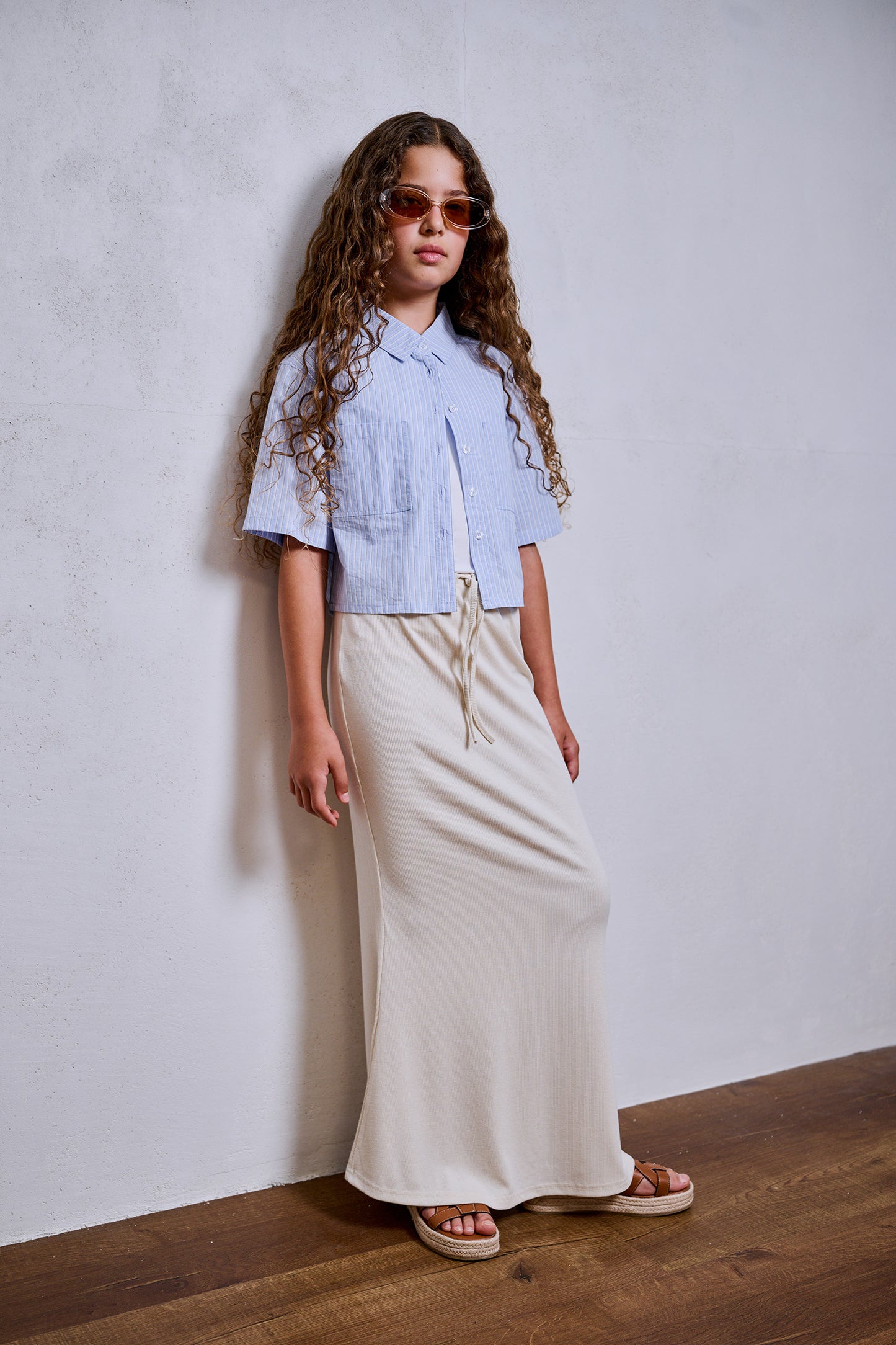 חולצה מכופתרת קרופ