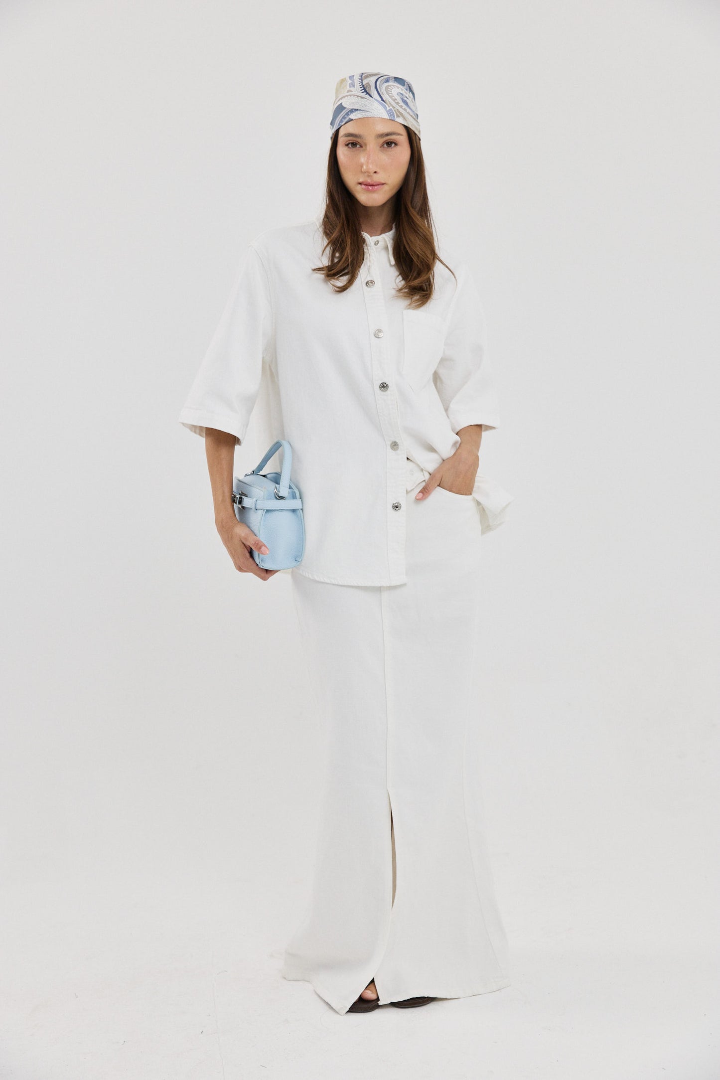 חצאית ג`ינס קיפול במותן