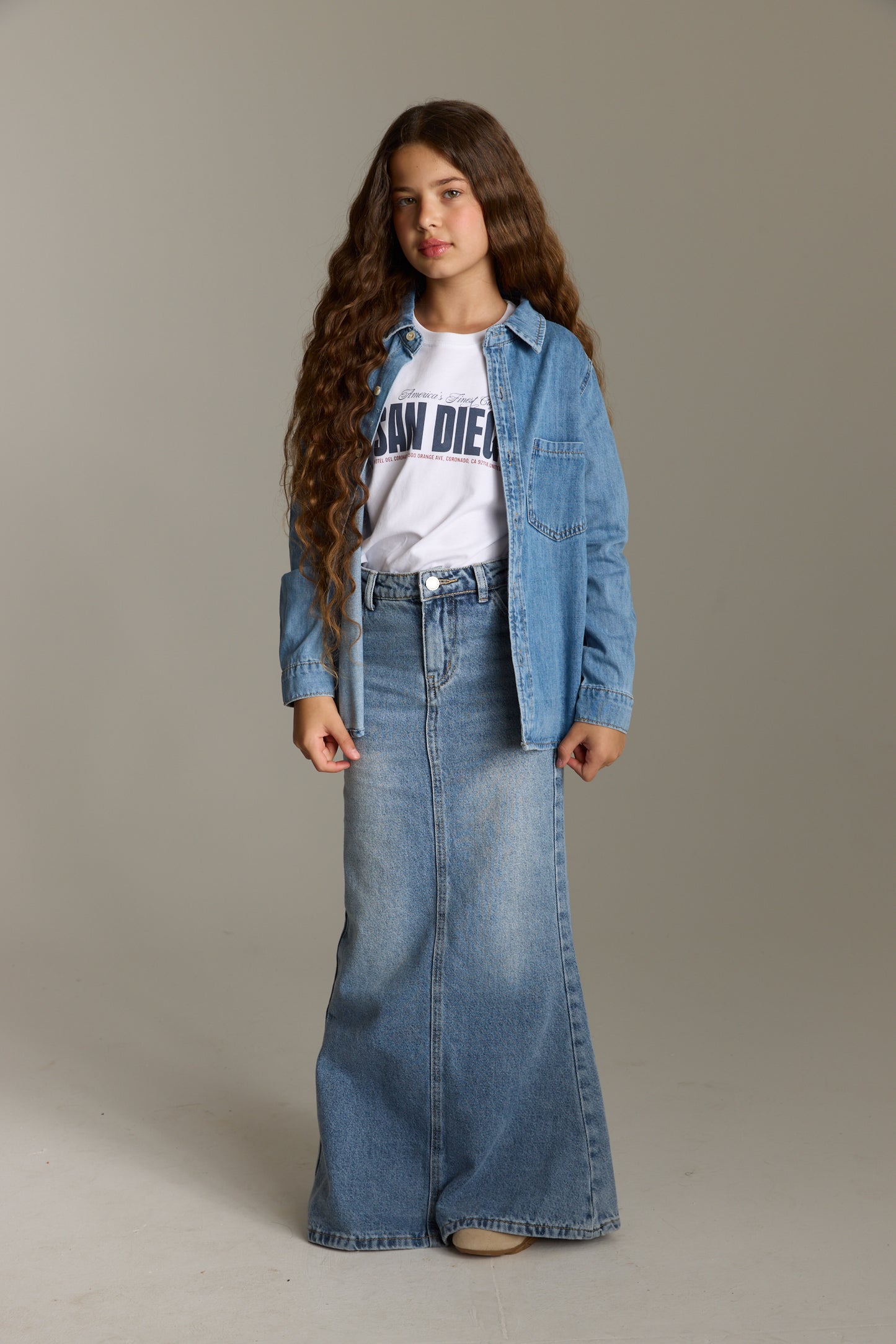 חצאית גינס מקסי