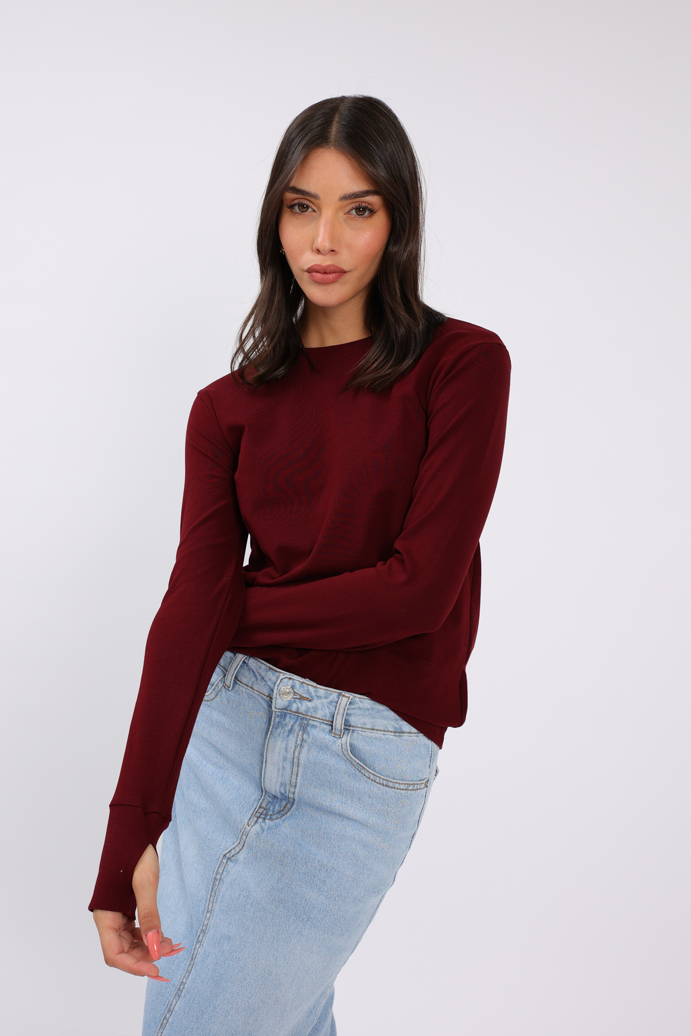 חולצת בייסיק מגי - בורדו