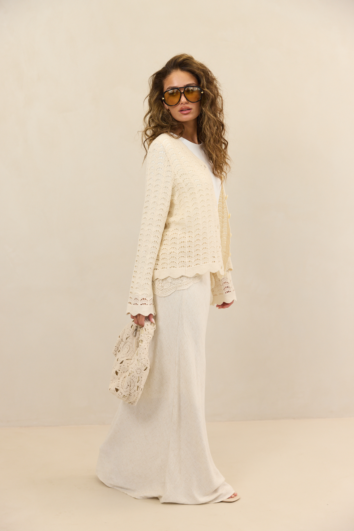 חצאית פשתן מקסי