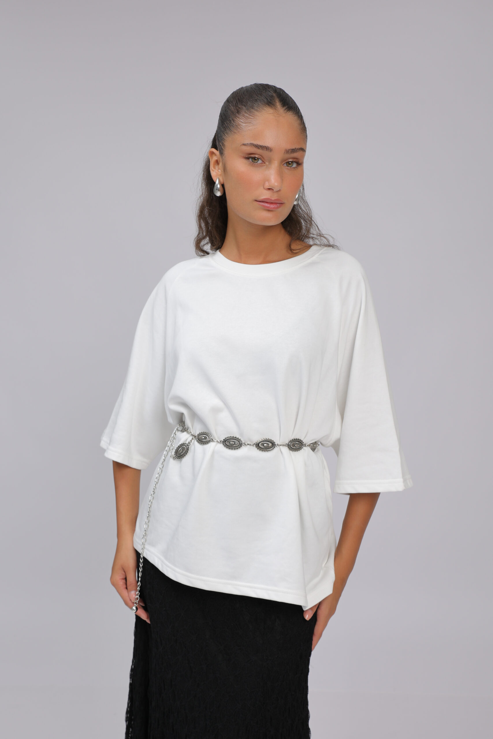 חולצת אוברסייז - לבן