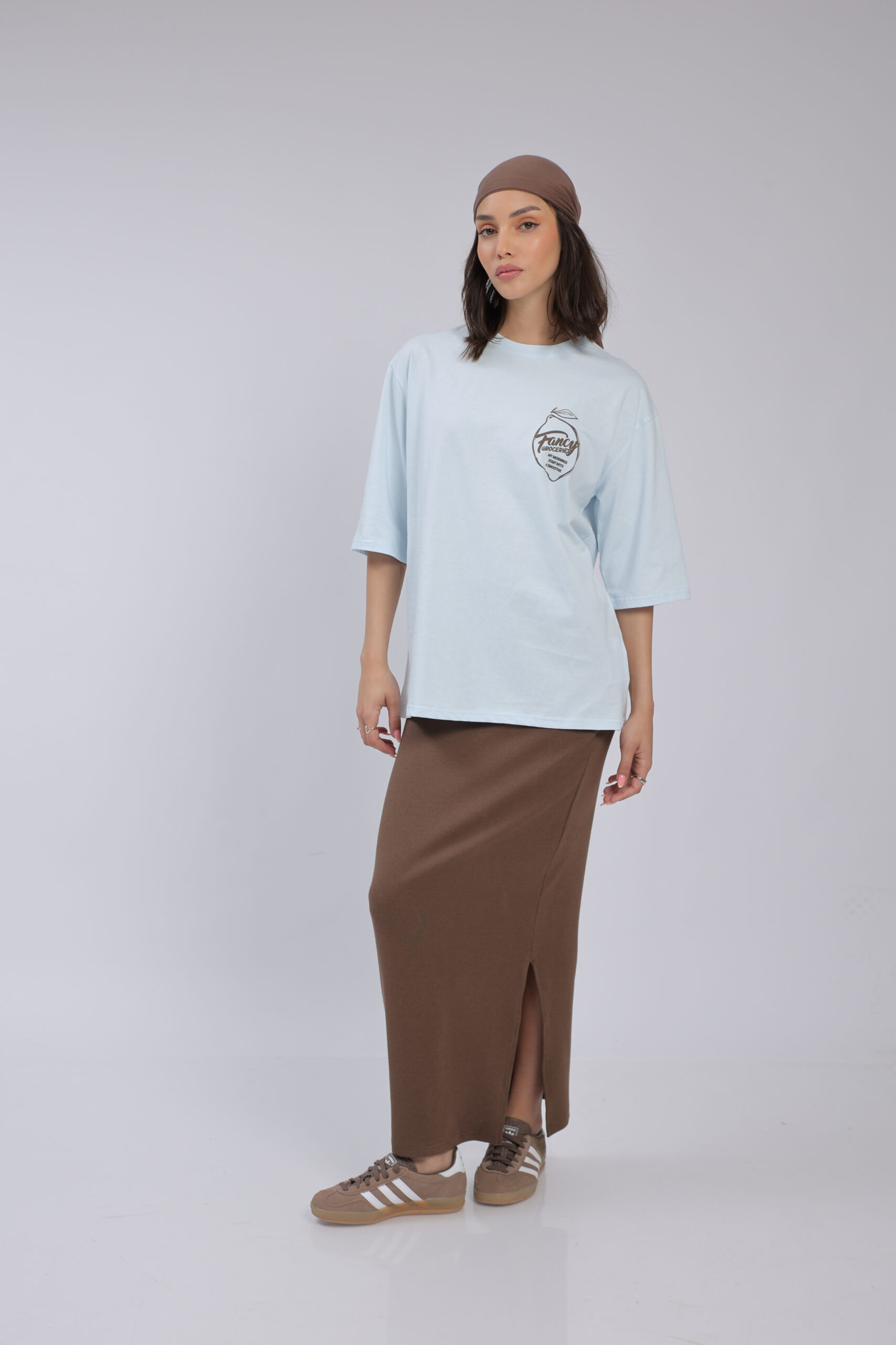 חצאית ריפ מקסי - חום