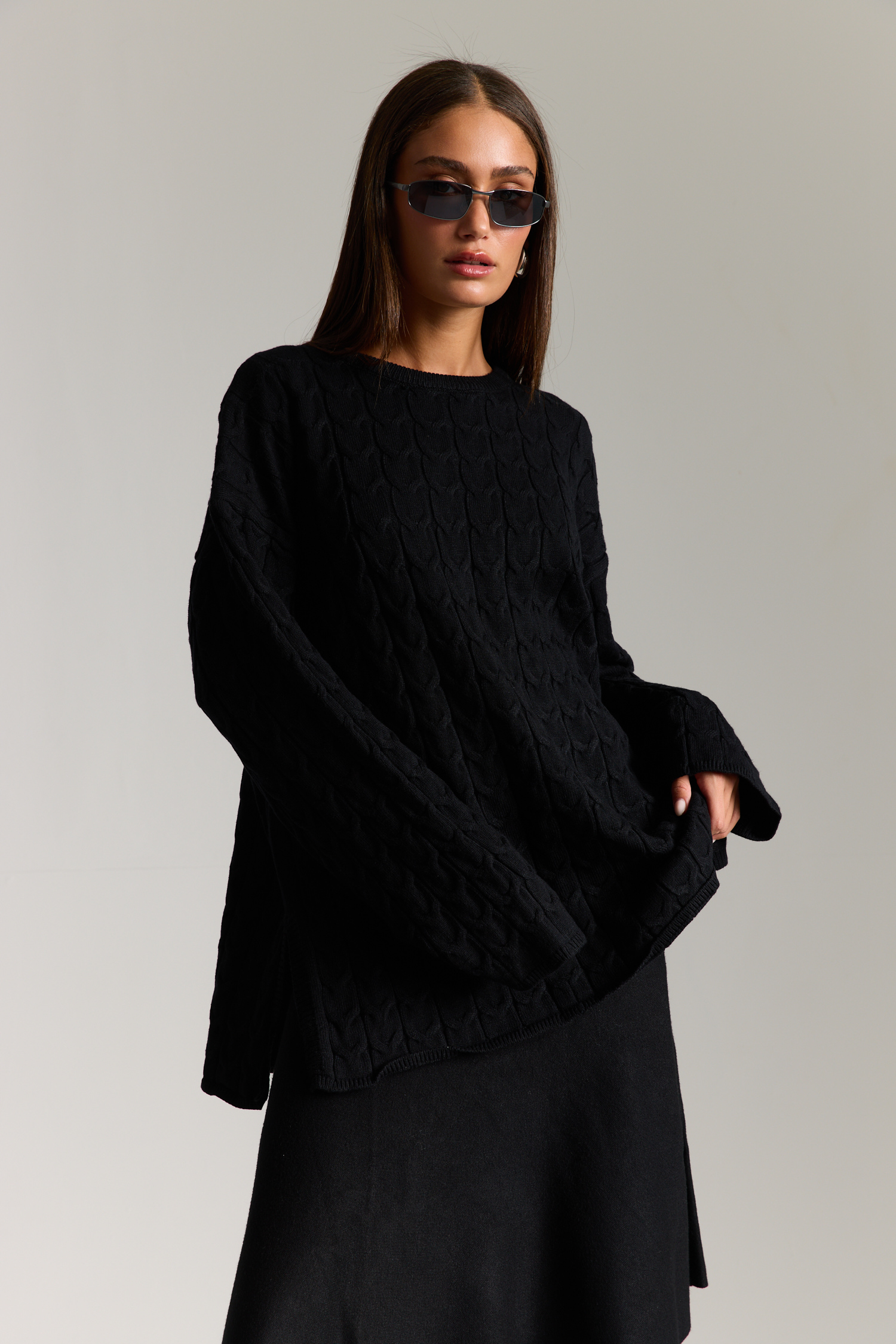 חולצת סריג צמות