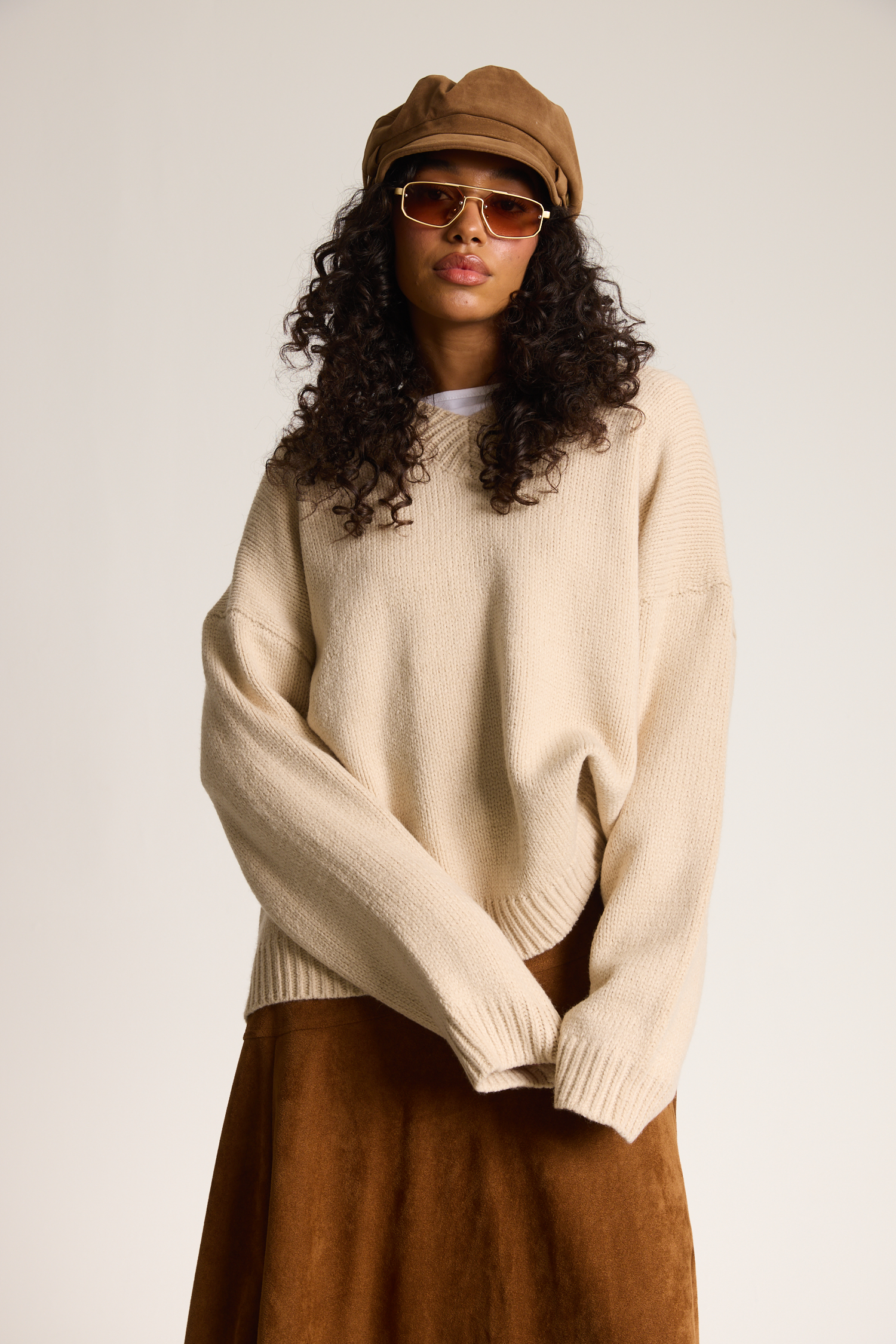 חולצת סריג - אופ וויט