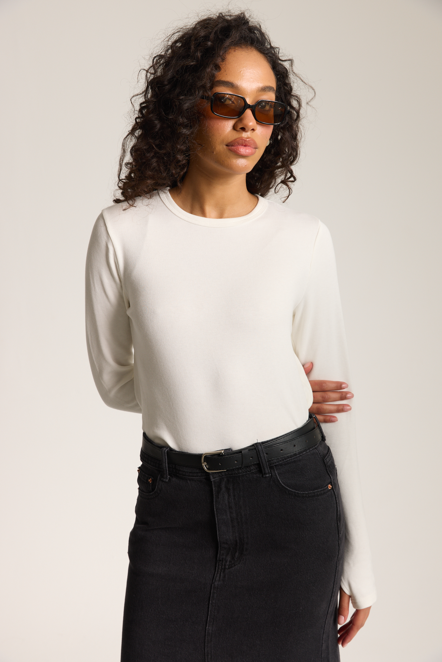 חולצה מבד ריפ - לבן