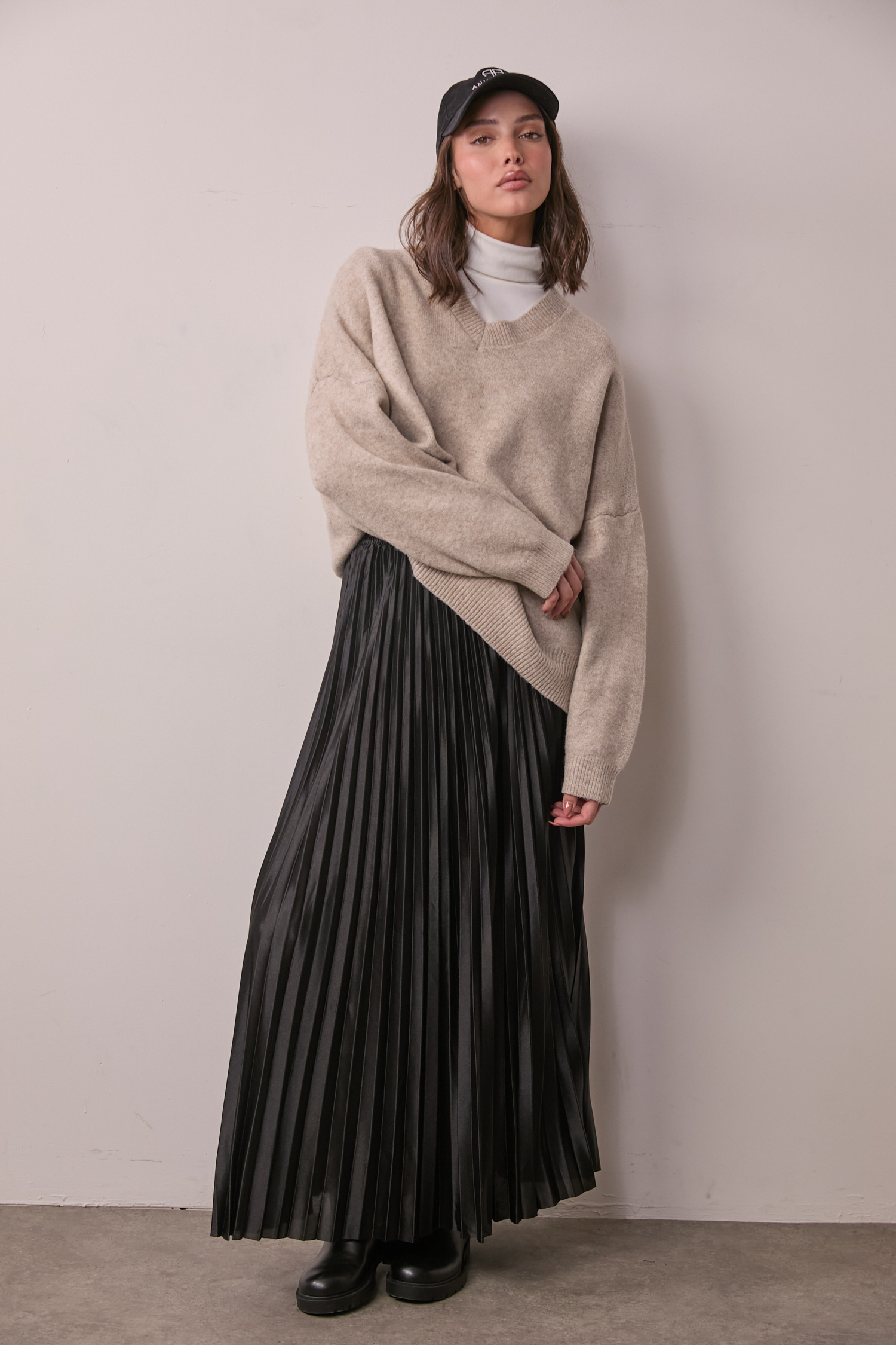 חצאית פליסה סאטן