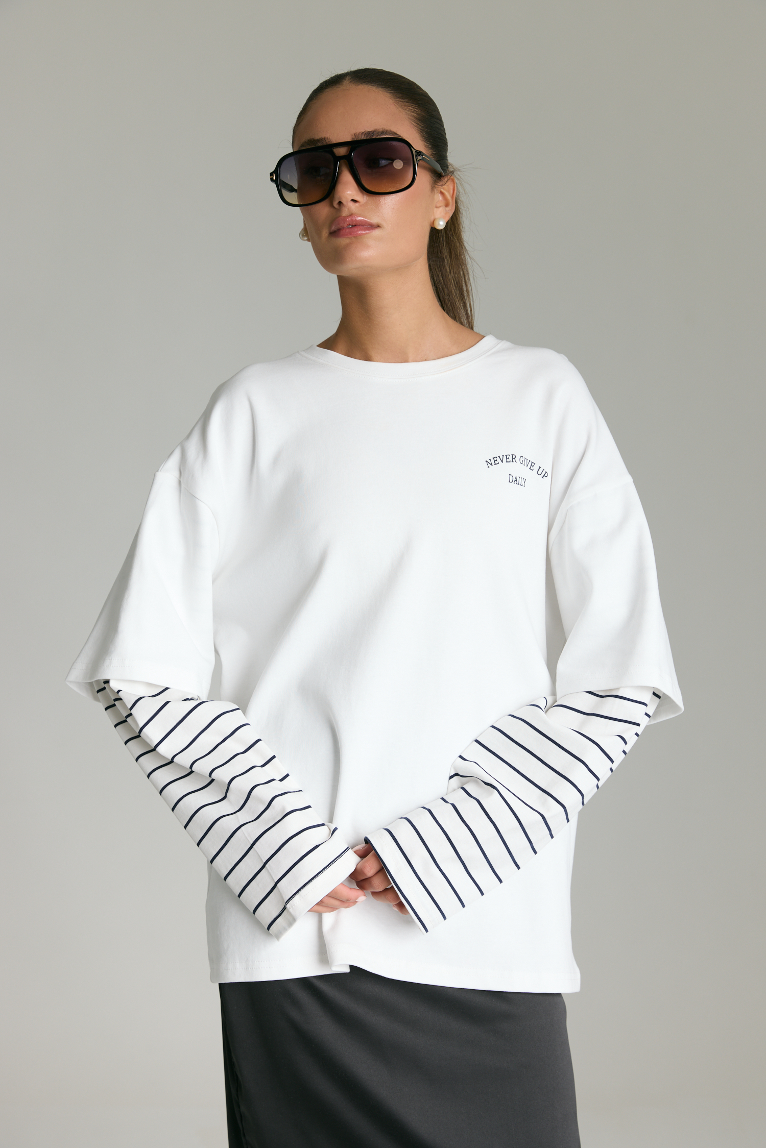 חולצה שילוב פסים